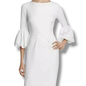 NWT Laundry By Shelli Segal Warm White Midi Dress Size 6